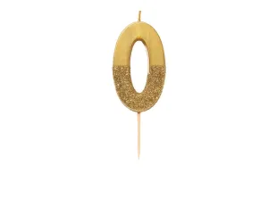 Number Candle: Gold Glitter