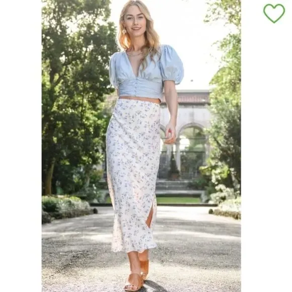 NWT Altar'd State Amora Blue Floral Maxi Skirt
