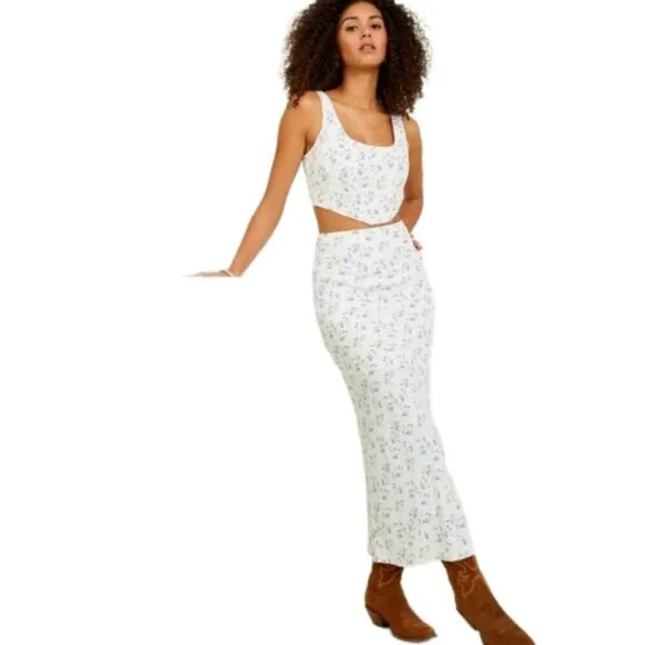 NWT Altar'd State Amora Blue Floral Maxi Skirt