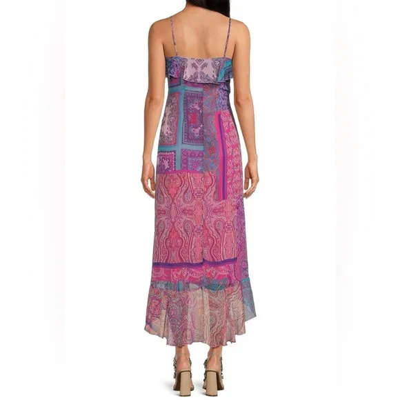 NWT Gianni Bini x DANNIJO Isabella Printed V-Neck Wrap Maxi Dress, Medium,Floral