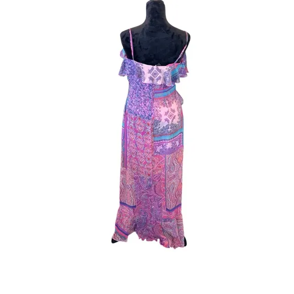 NWT Gianni Bini x DANNIJO Isabella Printed V-Neck Wrap Maxi Dress, Medium,Floral