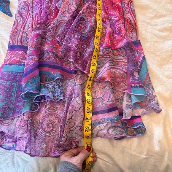 NWT Gianni Bini x DANNIJO Isabella Printed V-Neck Wrap Maxi Dress, Medium,Floral