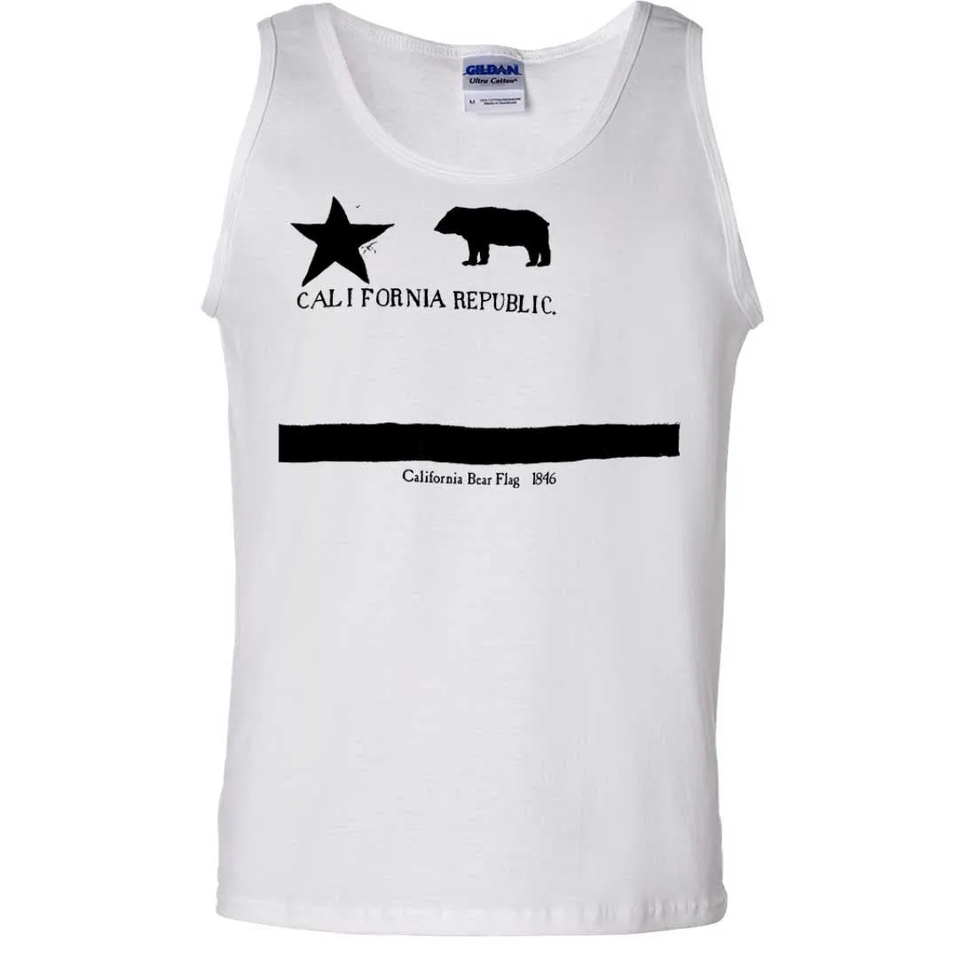 Old California Bear Flag 1846 Black Print Asst Colors Tank Top