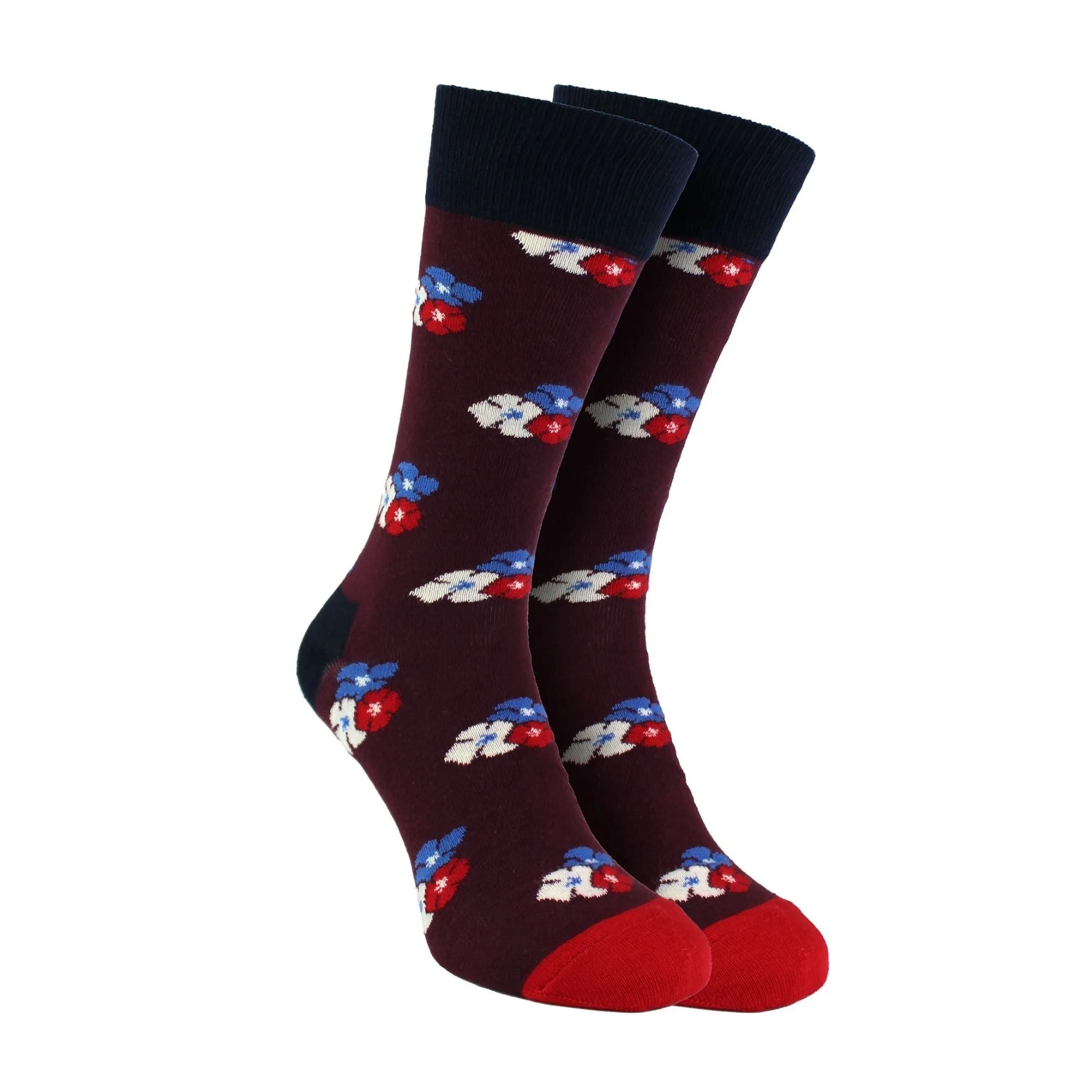 Pack of 3 Floral Mens Dress Socks | Classic Flower Socks