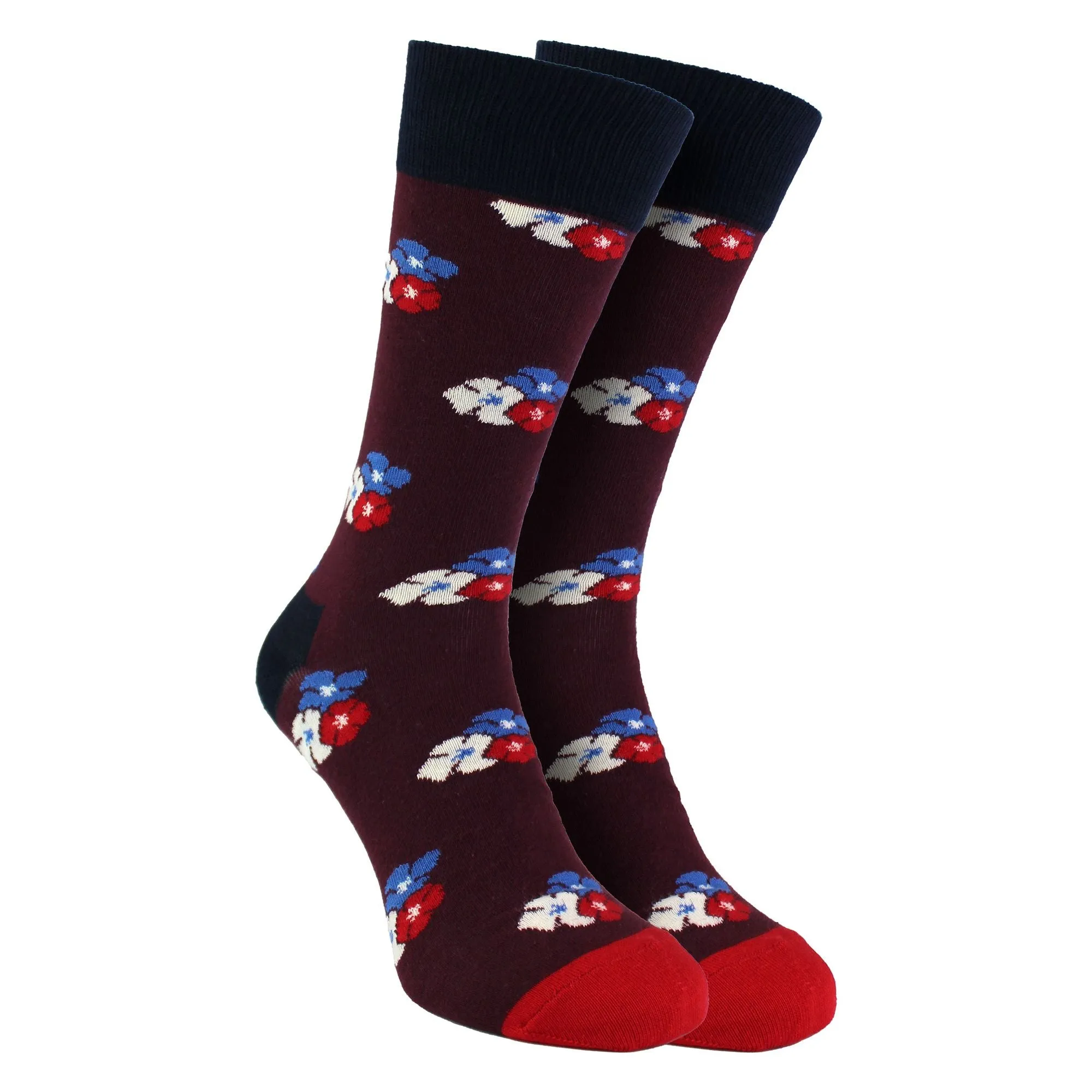 Pack of 3 Floral Mens Dress Socks | Classic Flower Socks