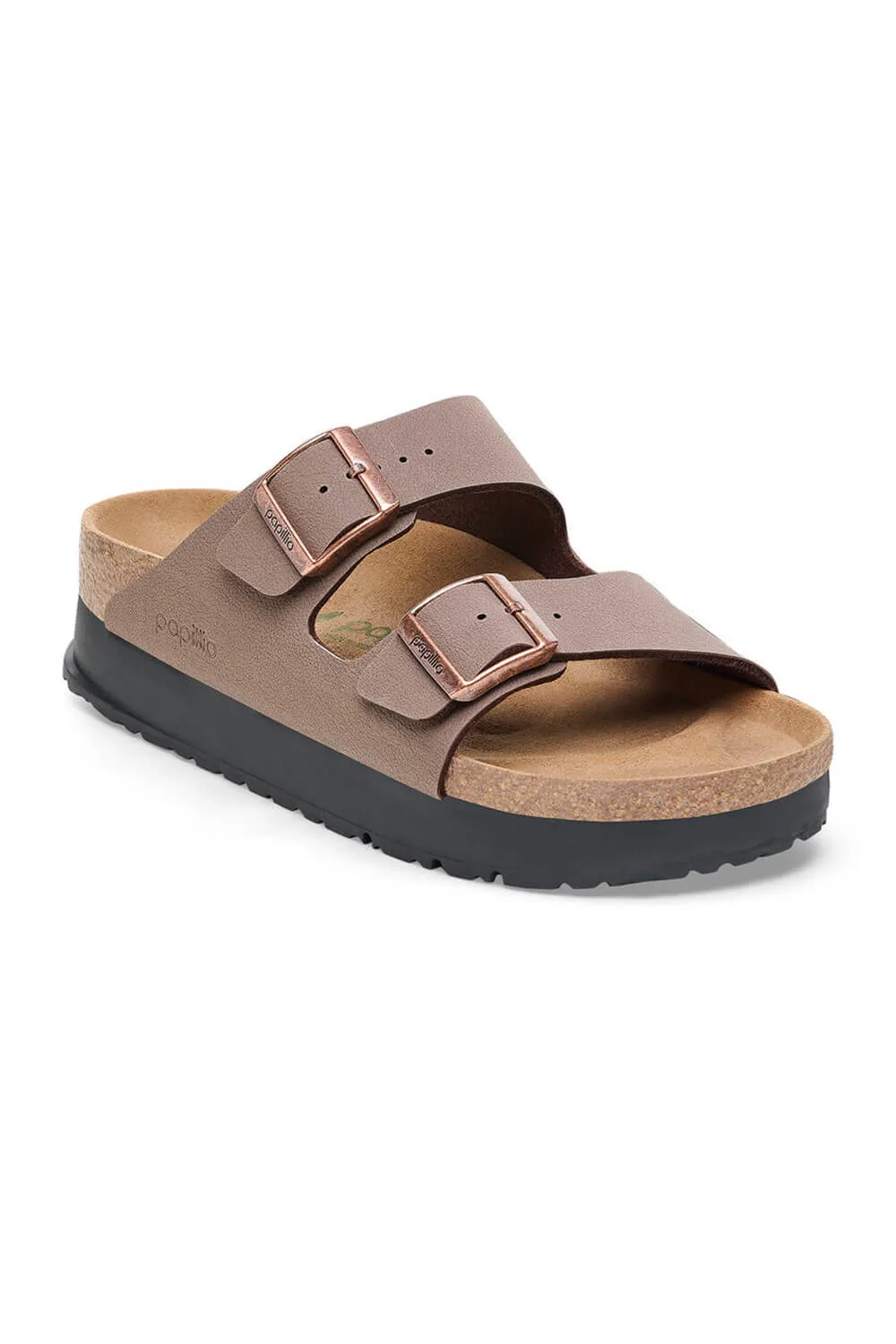 Papillio by Birkenstock Arizona Platform Vegan Birko-Flor Sandals for Women in Mocha | 1027417