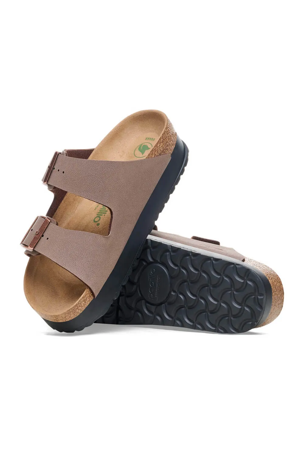 Papillio by Birkenstock Arizona Platform Vegan Birko-Flor Sandals for Women in Mocha | 1027417
