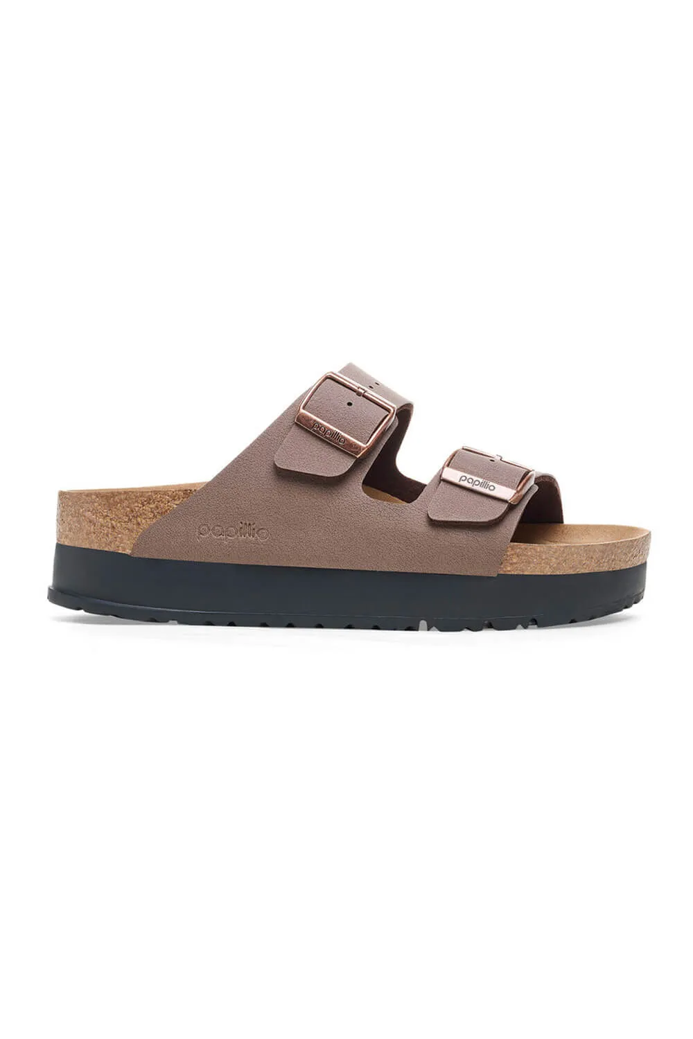 Papillio by Birkenstock Arizona Platform Vegan Birko-Flor Sandals for Women in Mocha | 1027417