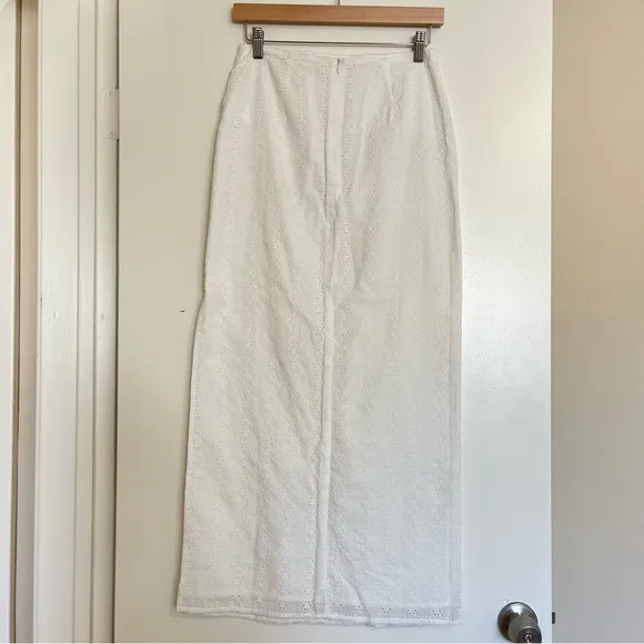 Peppermayo Exclusive Georgia Peaches Broderie White Cotton Eyelet Maxi Skirt 2