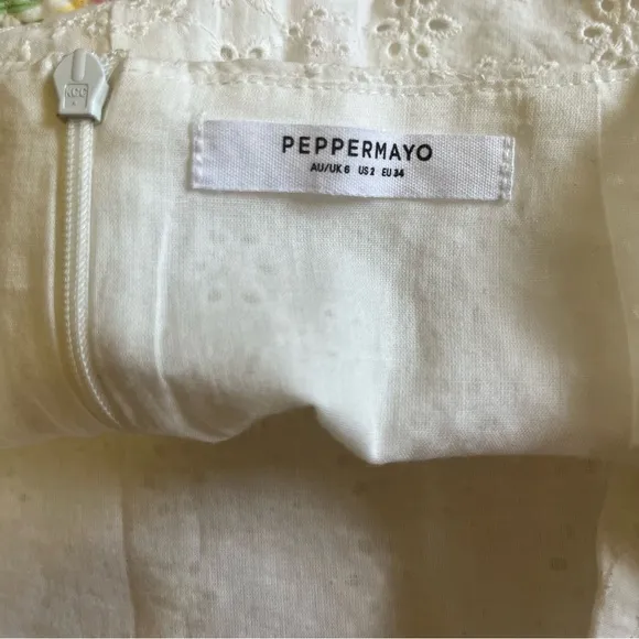 Peppermayo Exclusive Georgia Peaches Broderie White Cotton Eyelet Maxi Skirt 2