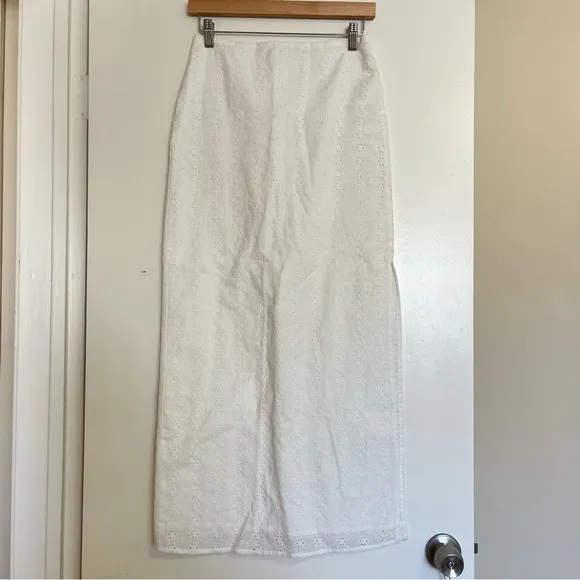 Peppermayo Exclusive Georgia Peaches Broderie White Cotton Eyelet Maxi Skirt 2