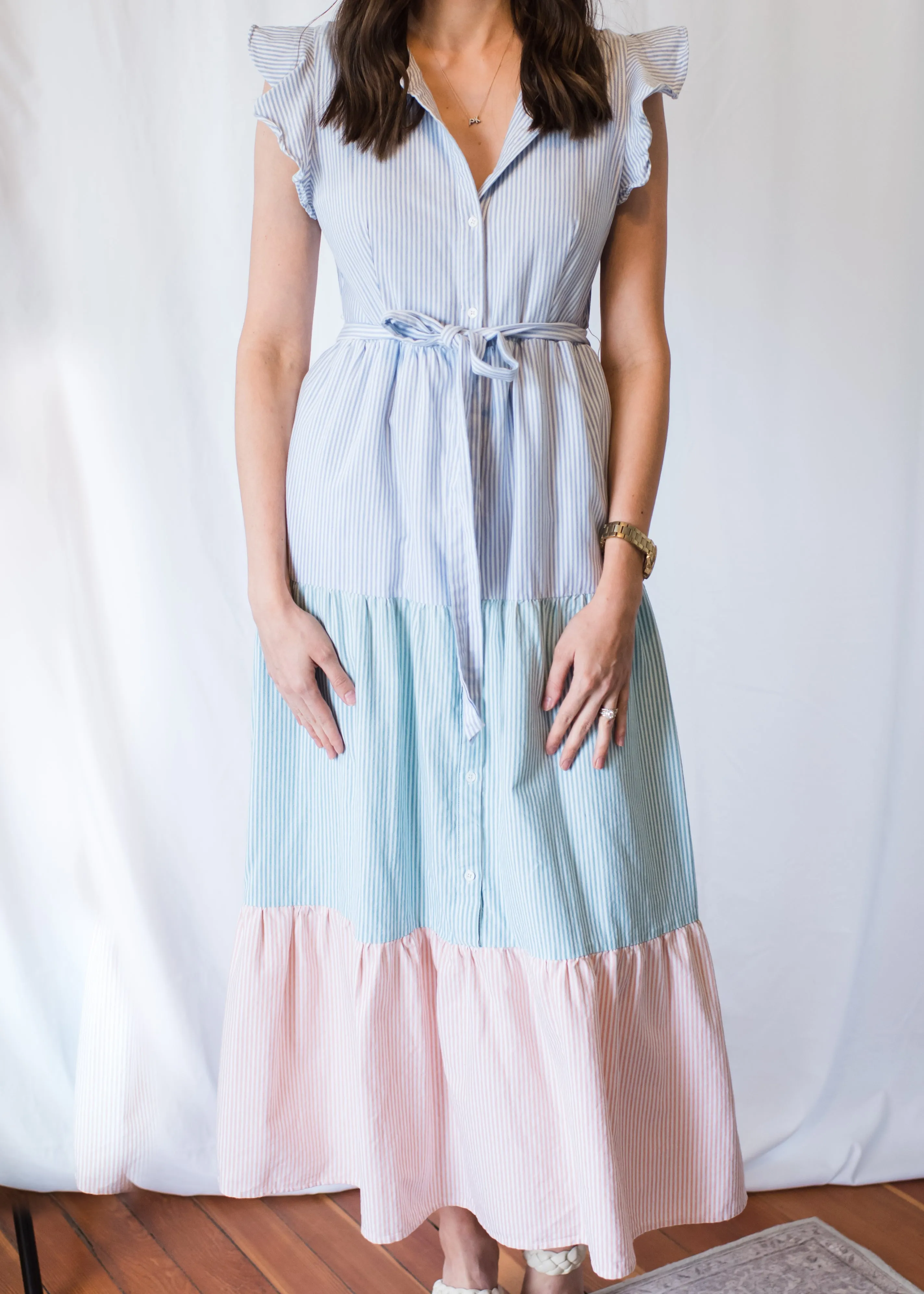 Perfectly Pinstriped Maxi Dress