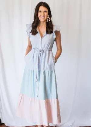 Perfectly Pinstriped Maxi Dress