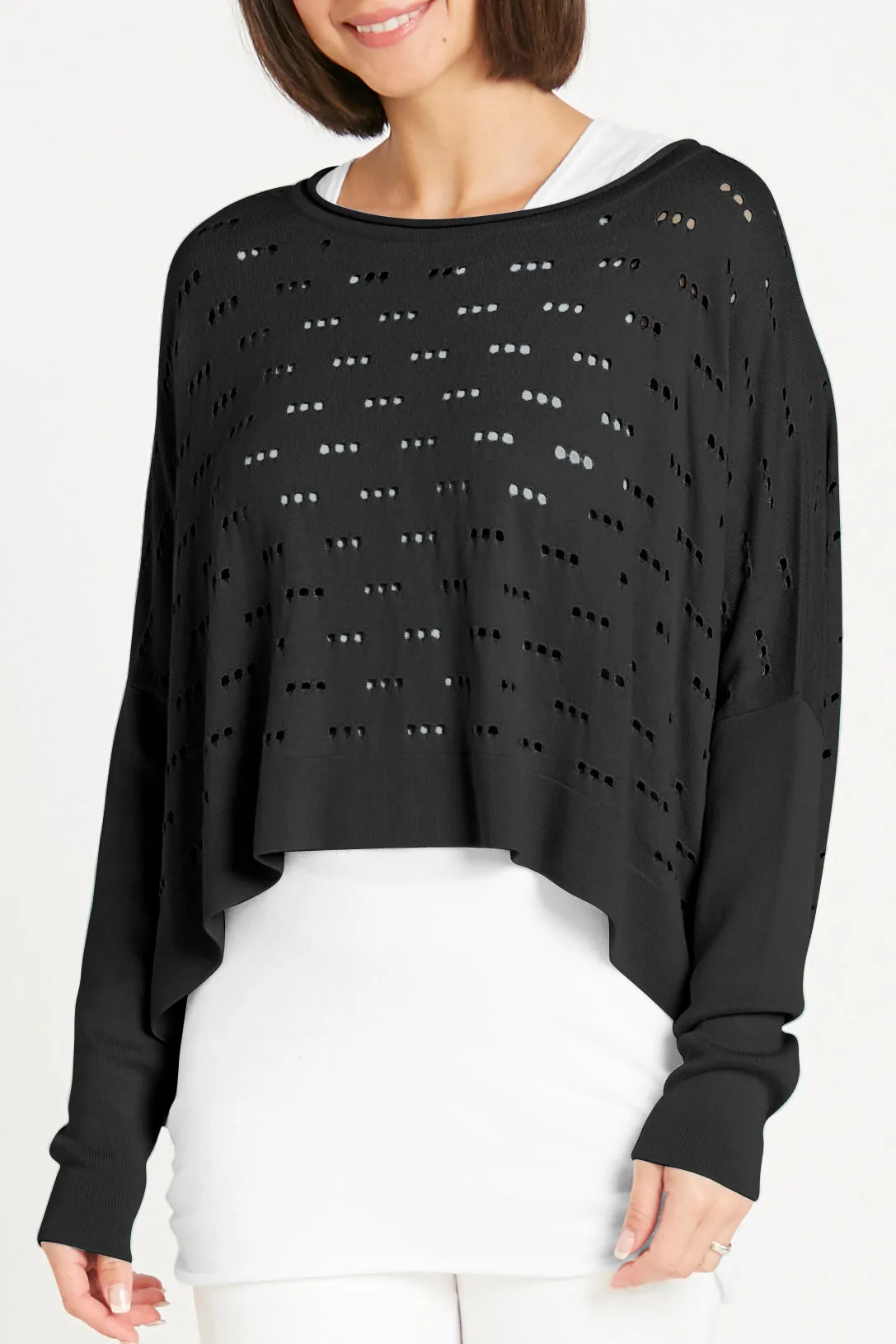 Pima Cotton 3 Hole Punch Boatneck Sweater