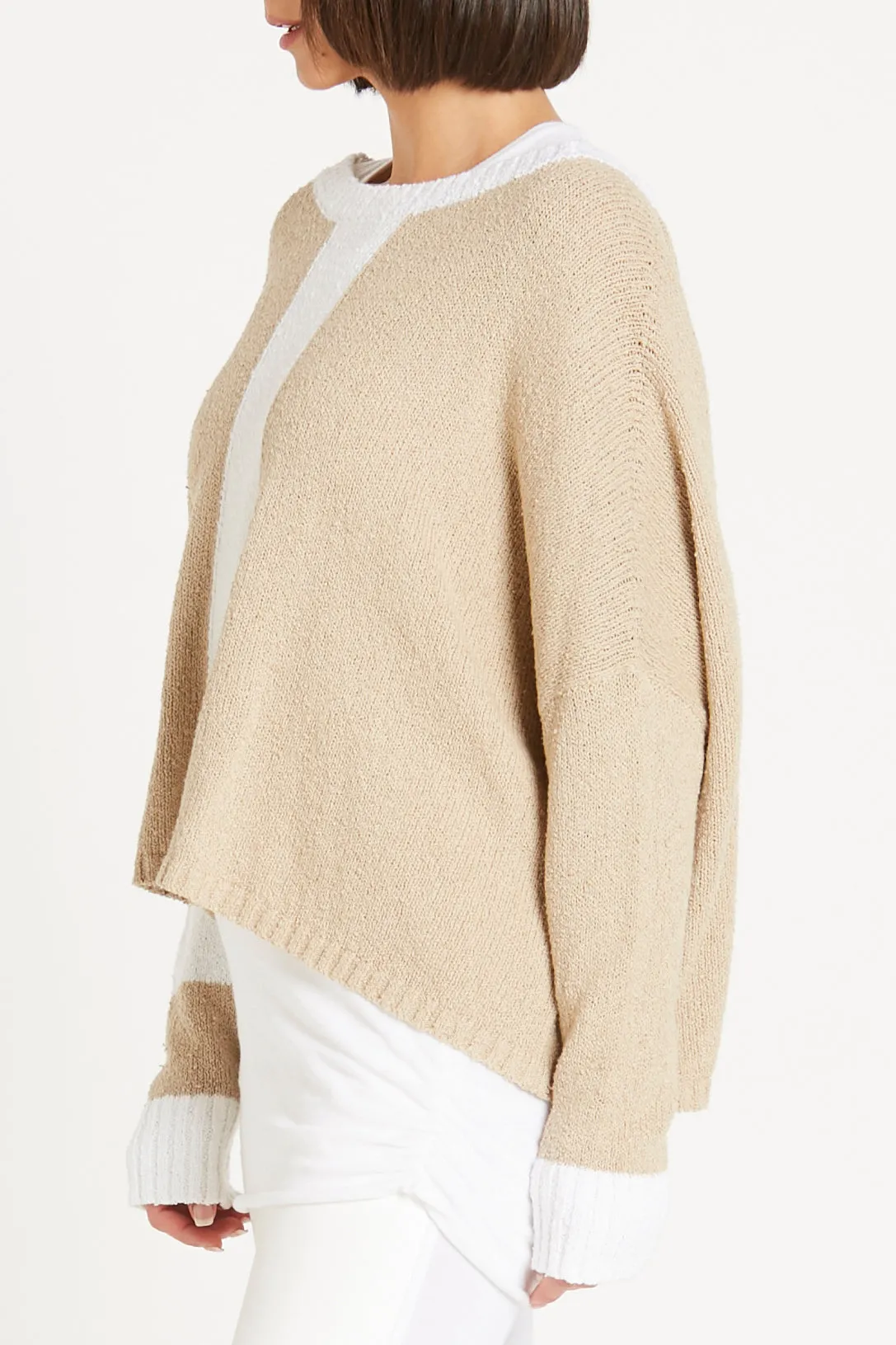 Pima Cotton Armed Bouclé Sweater