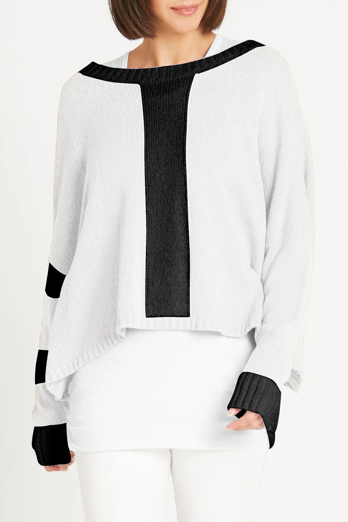 Pima Cotton Armed Bouclé Sweater