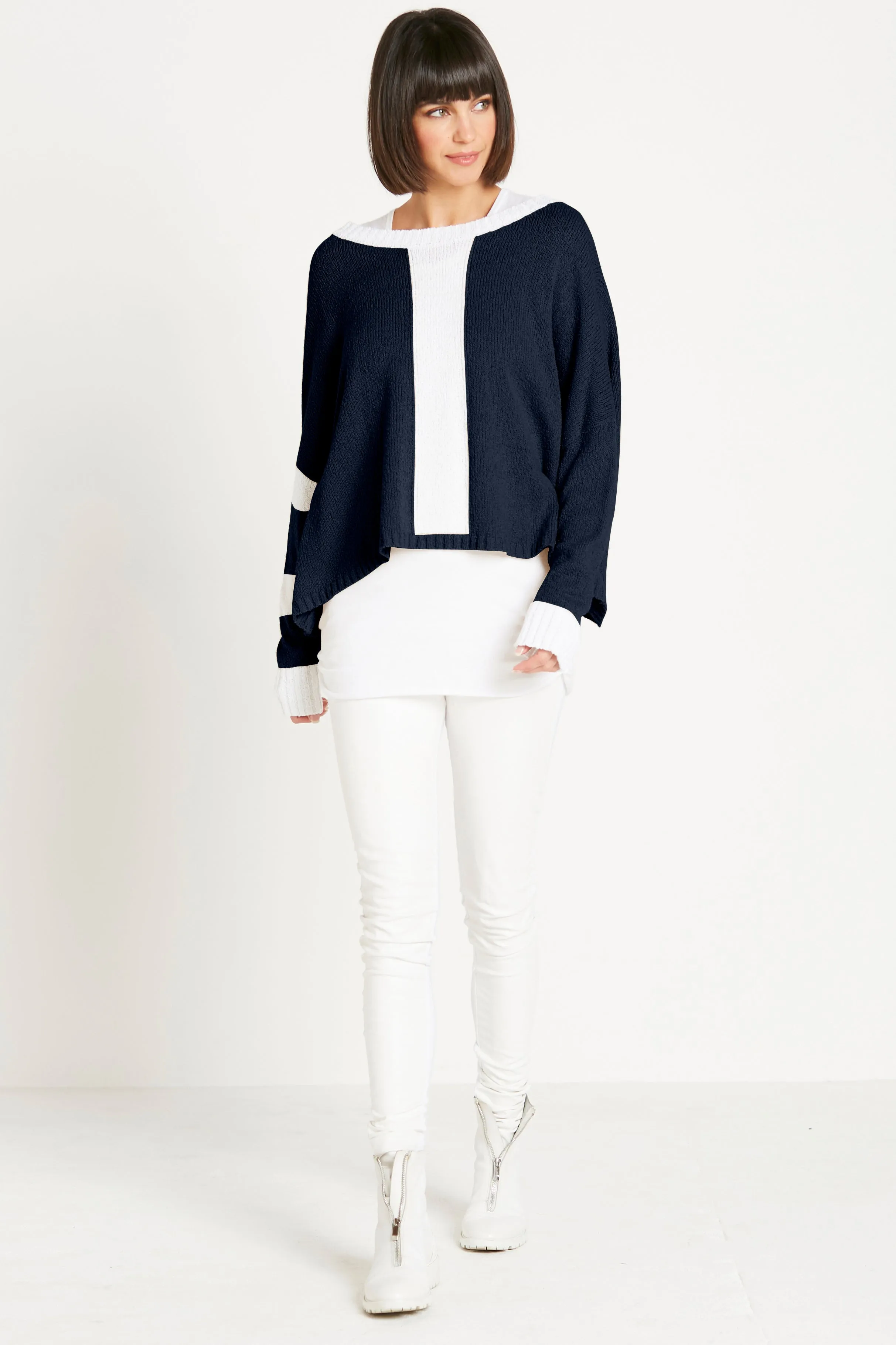 Pima Cotton Armed Bouclé Sweater
