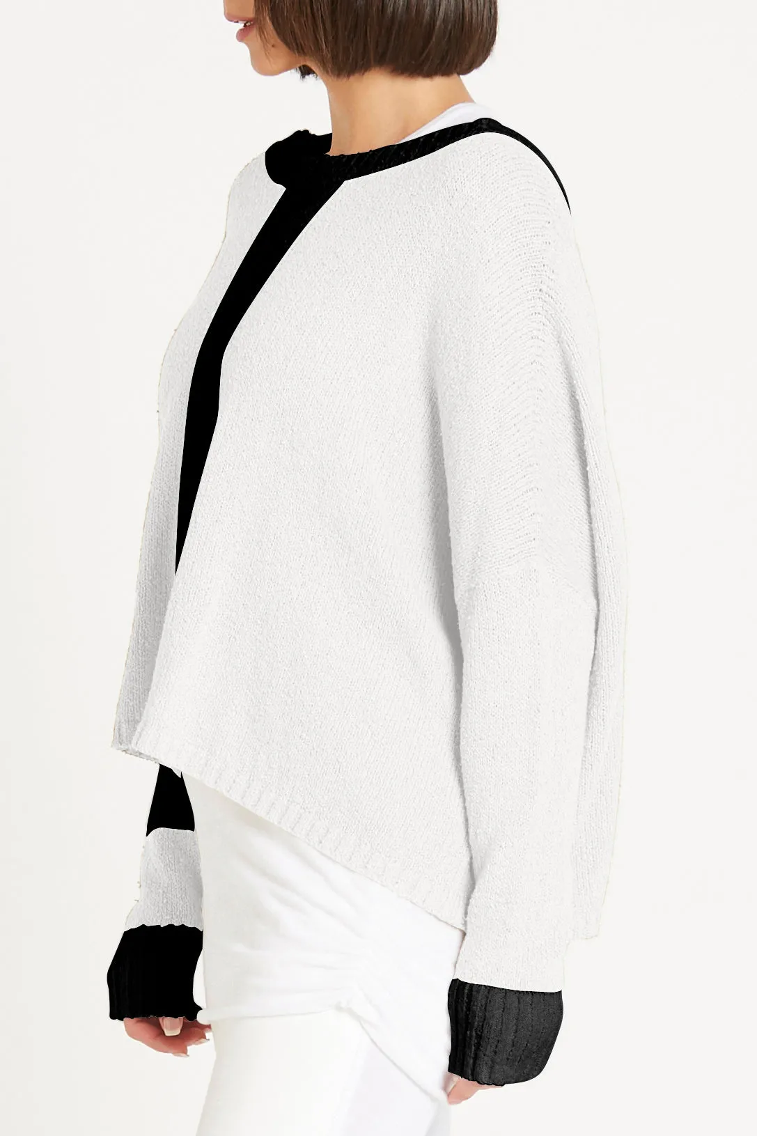 Pima Cotton Armed Bouclé Sweater