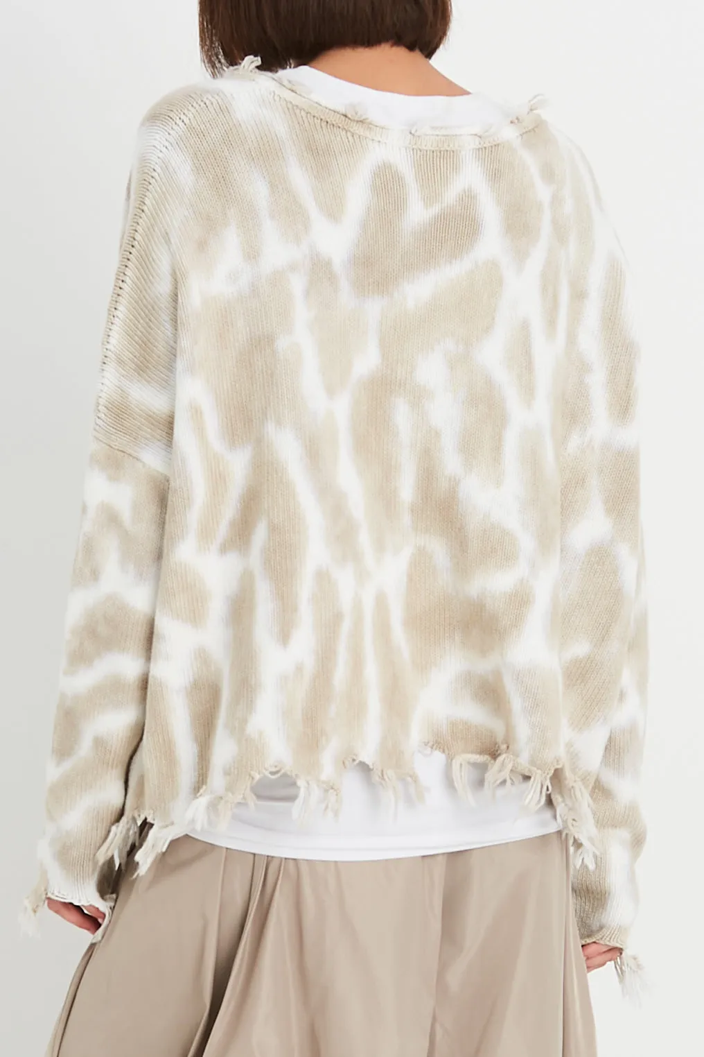 Pima Cotton Bleach Bum Tattered Cardigan
