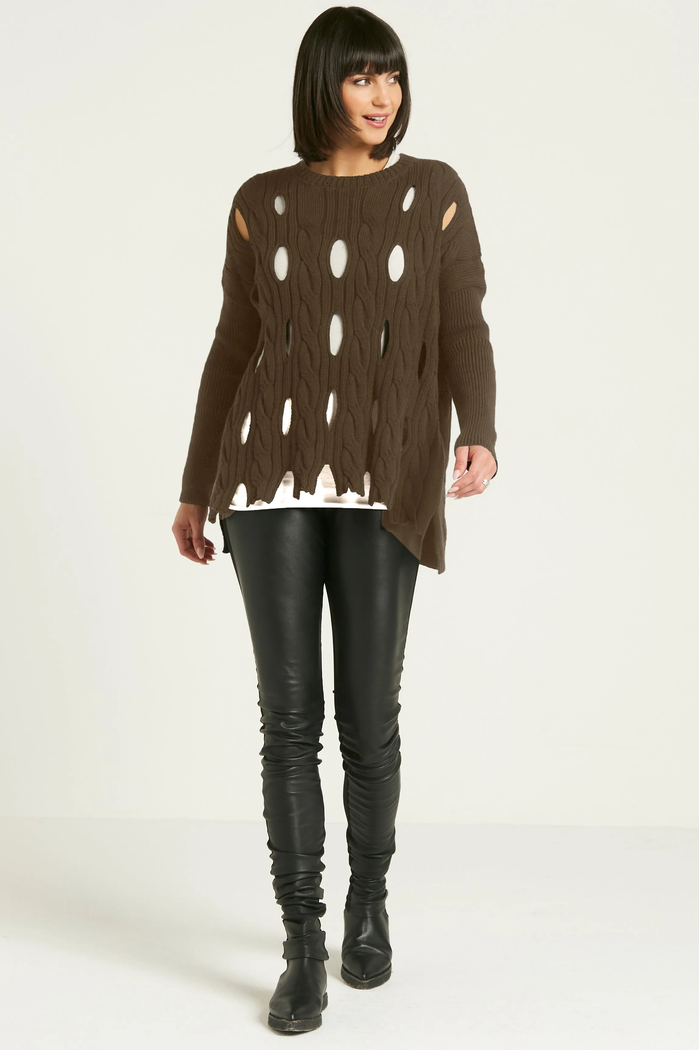 Pima Cotton Cable Car Wash Crewneck Sweater
