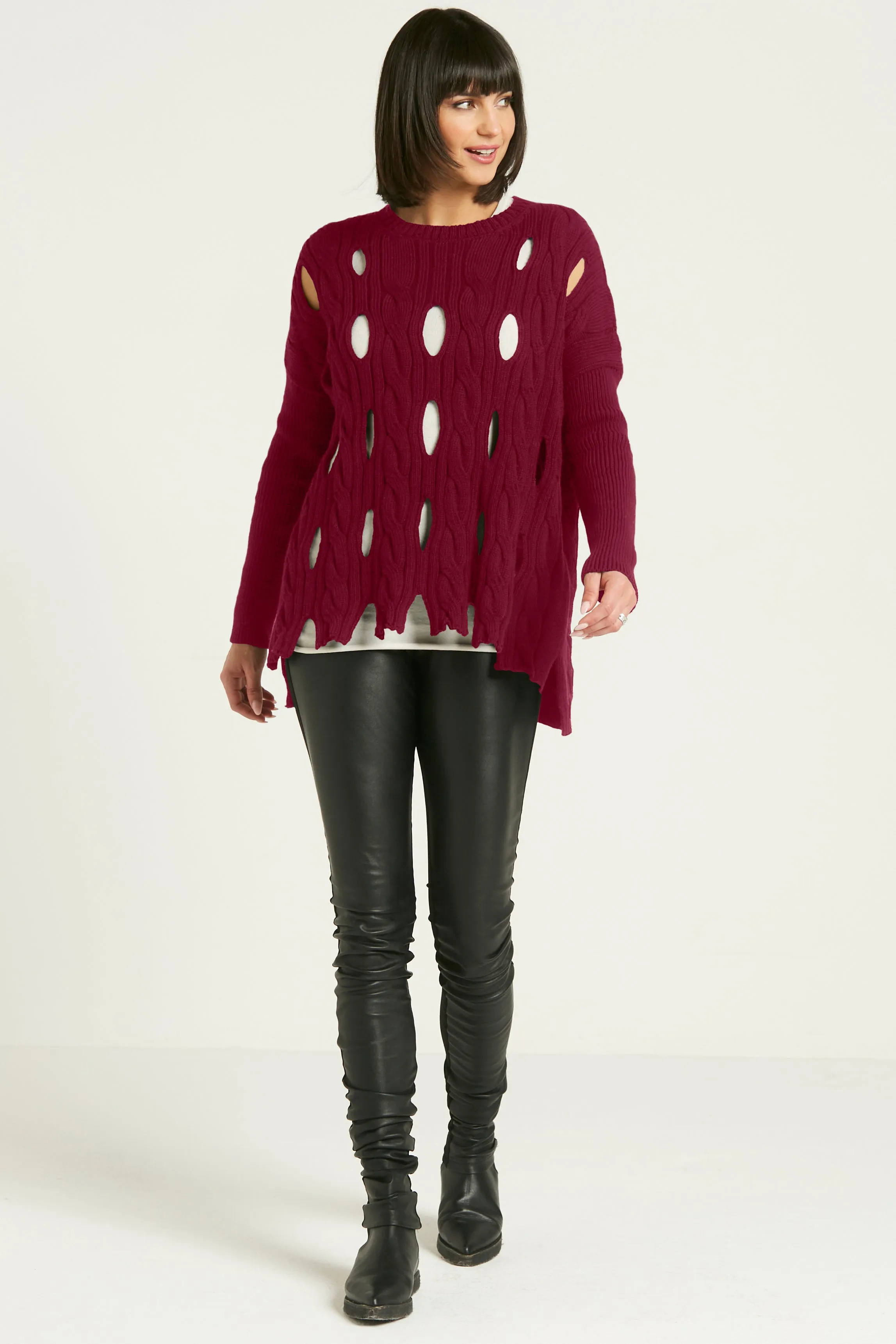 Pima Cotton Cable Car Wash Crewneck Sweater
