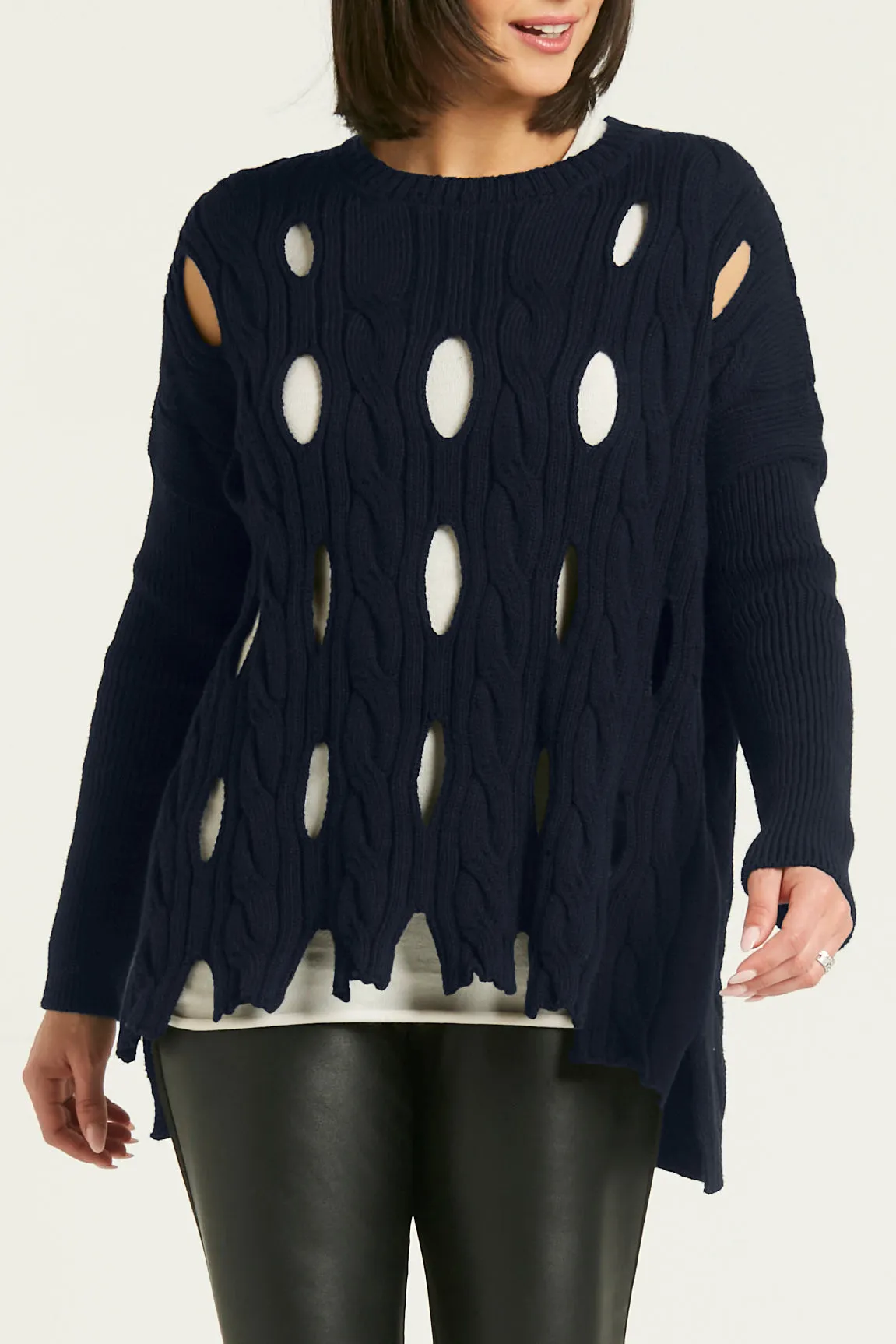 Pima Cotton Cable Car Wash Crewneck Sweater