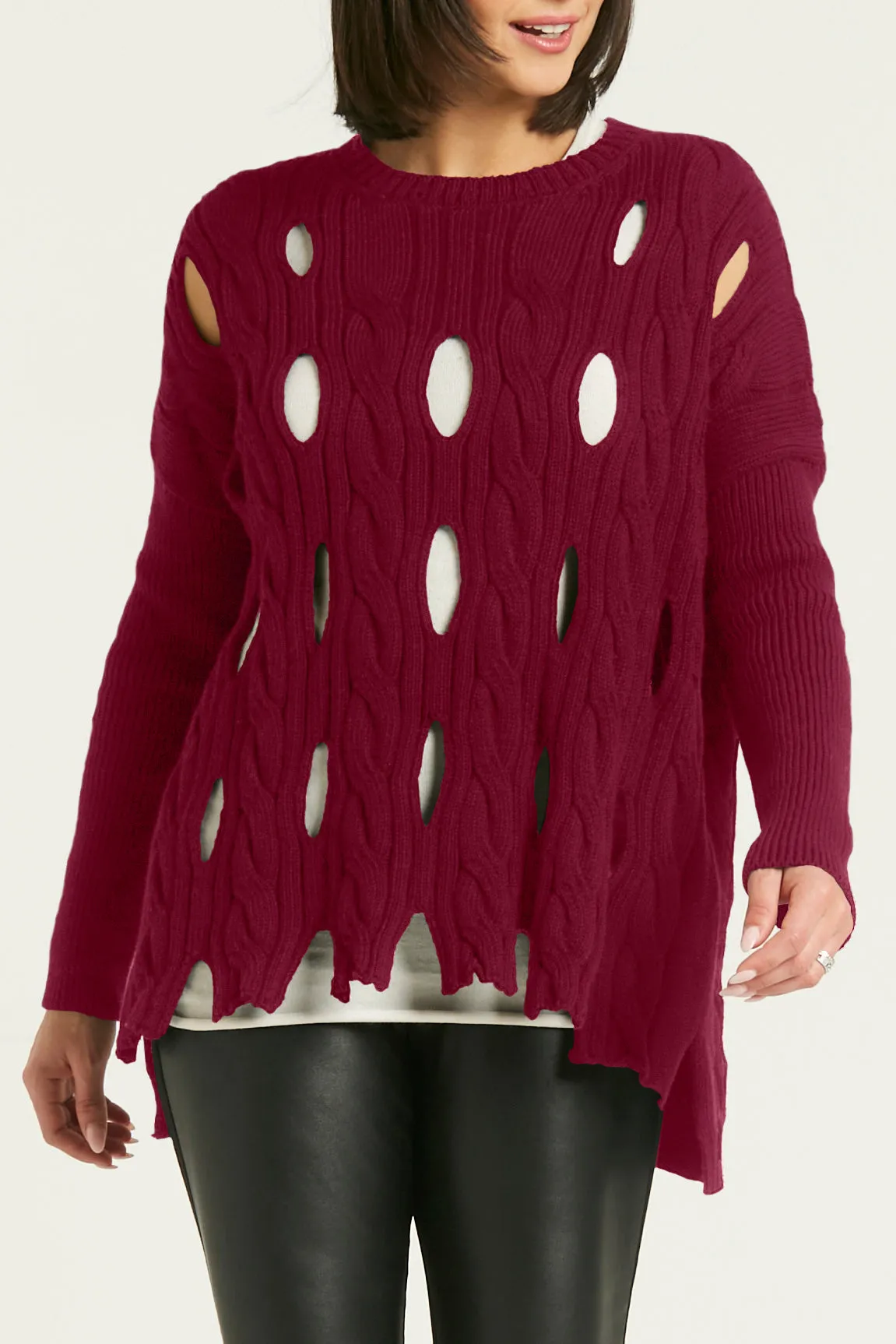 Pima Cotton Cable Car Wash Crewneck Sweater