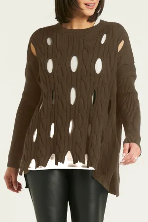 Pima Cotton Cable Car Wash Crewneck Sweater