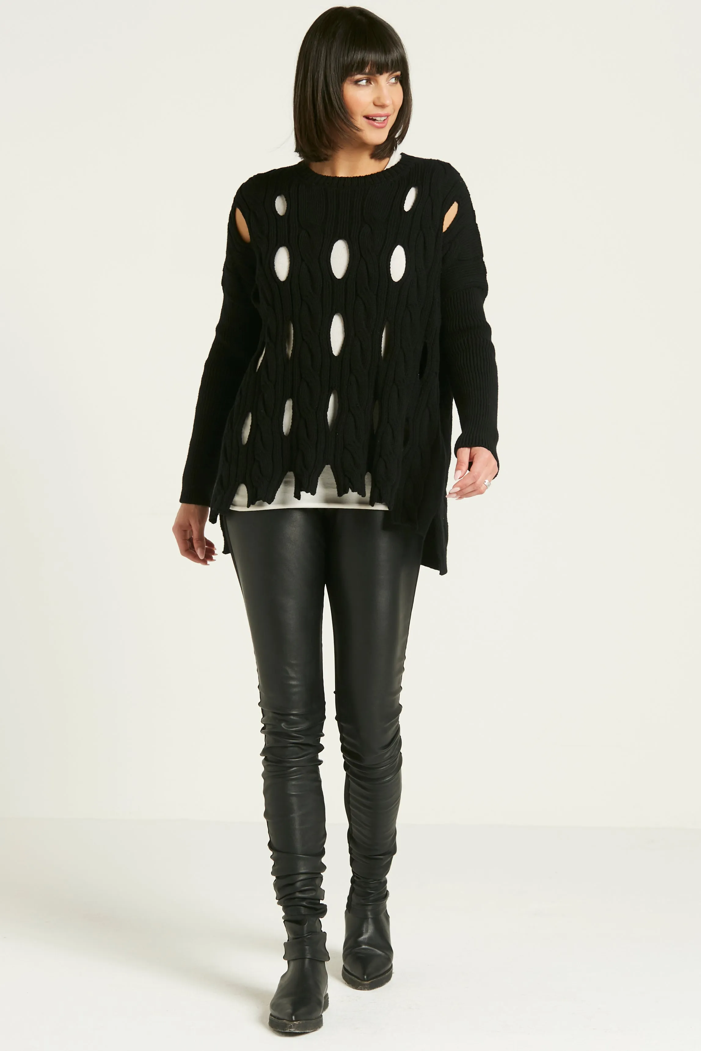 Pima Cotton Cable Car Wash Crewneck Sweater