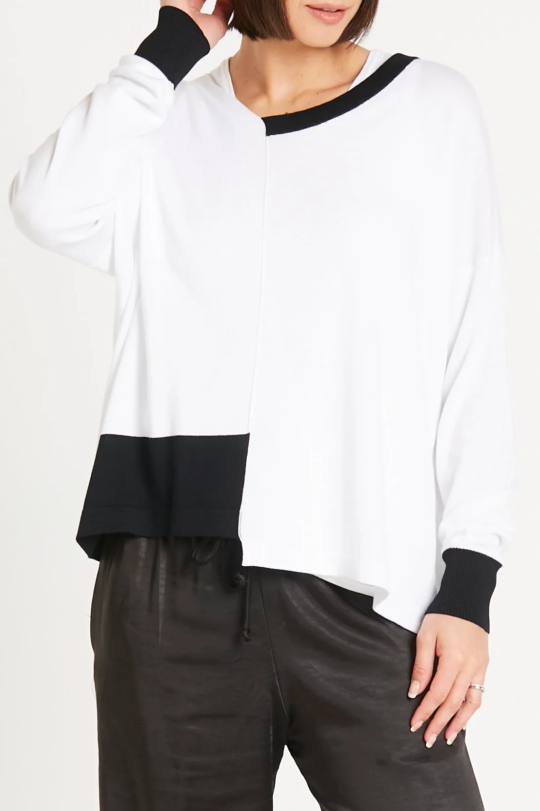 Pima Cotton Half Way V Neck Sweater
