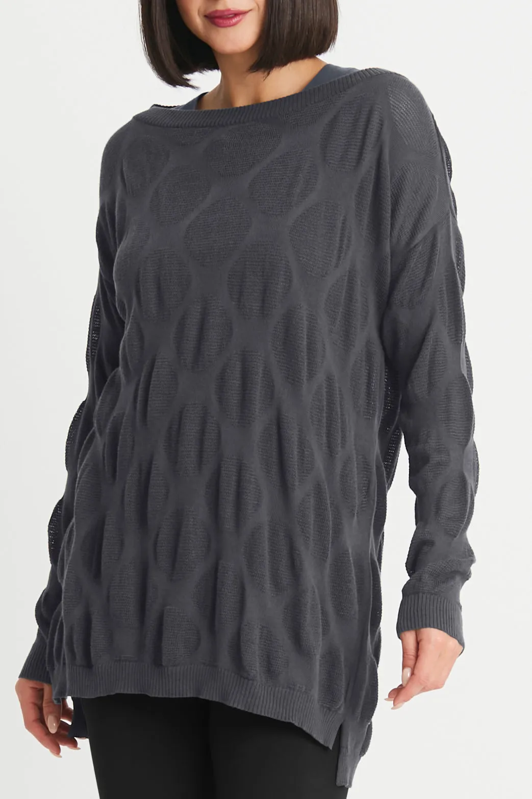 Pima Cotton Jacquard Boatneck Sweater