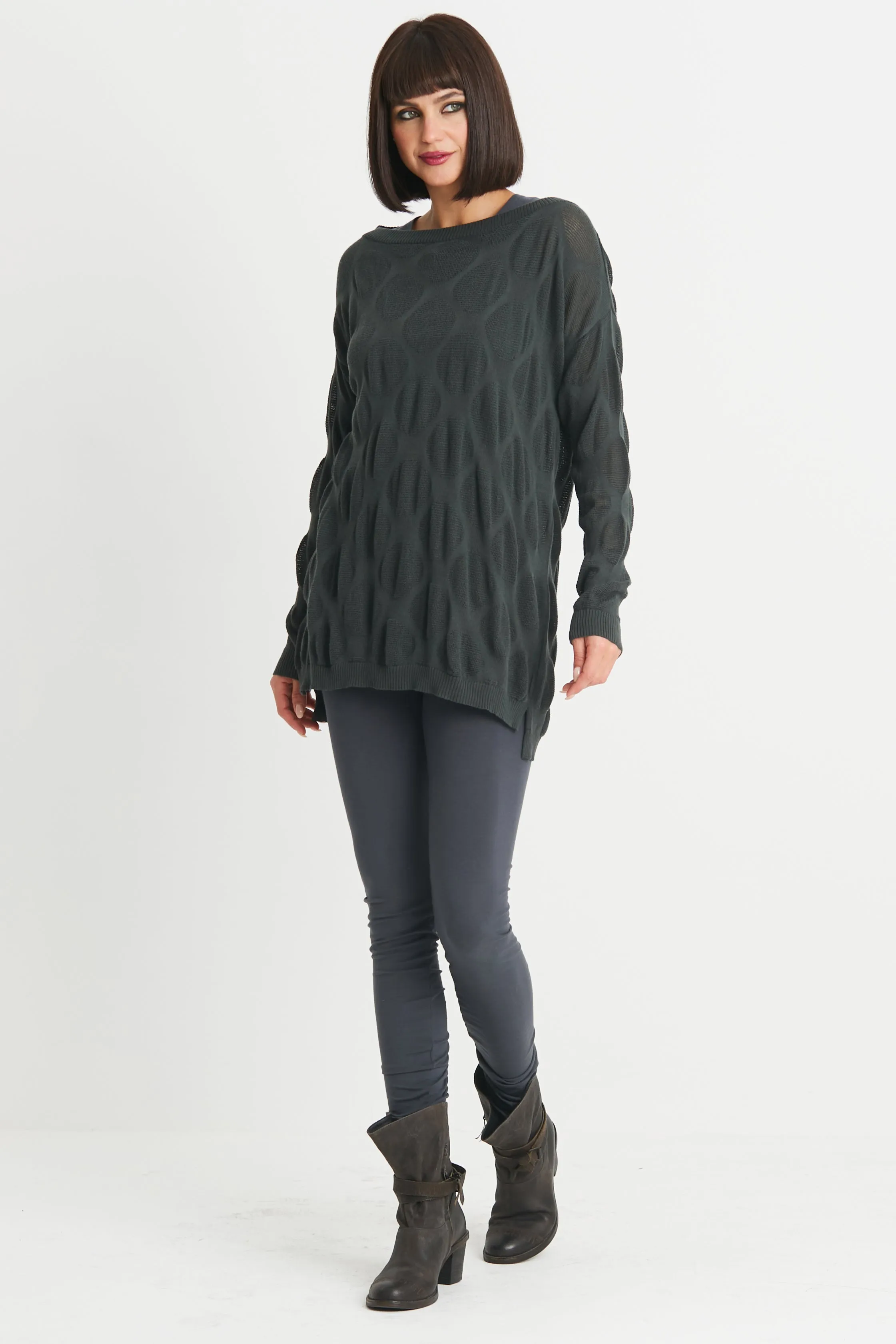 Pima Cotton Jacquard Boatneck Sweater