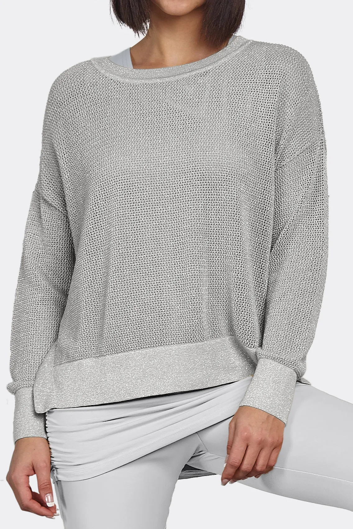 Pima Cotton Metallic Mini Seed Stitch