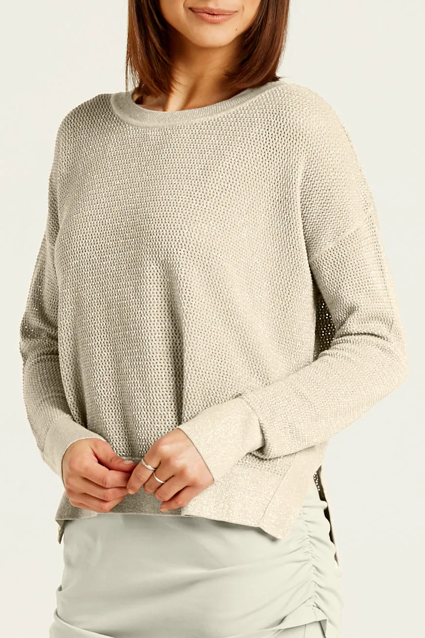 Pima Cotton Metallic Mini Seed Stitch