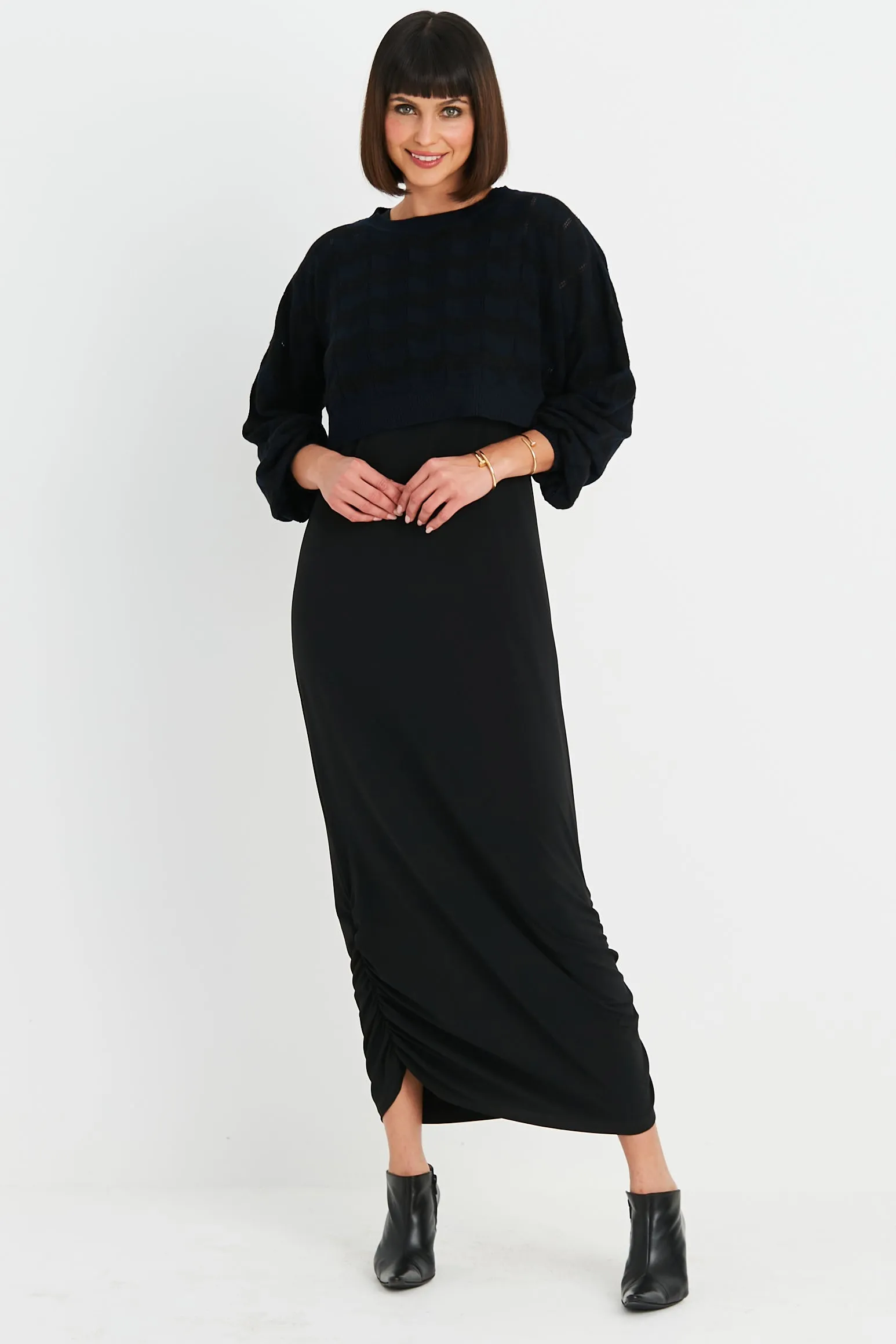 Pima Cotton Mix Mini Zig Zag Crewneck Sweater