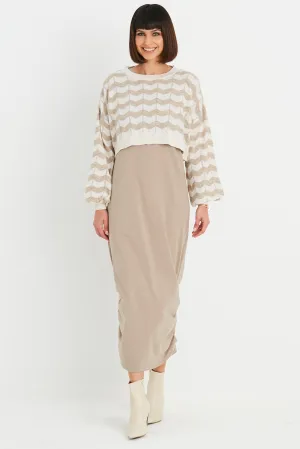 Pima Cotton Mix Mini Zig Zag Crewneck Sweater