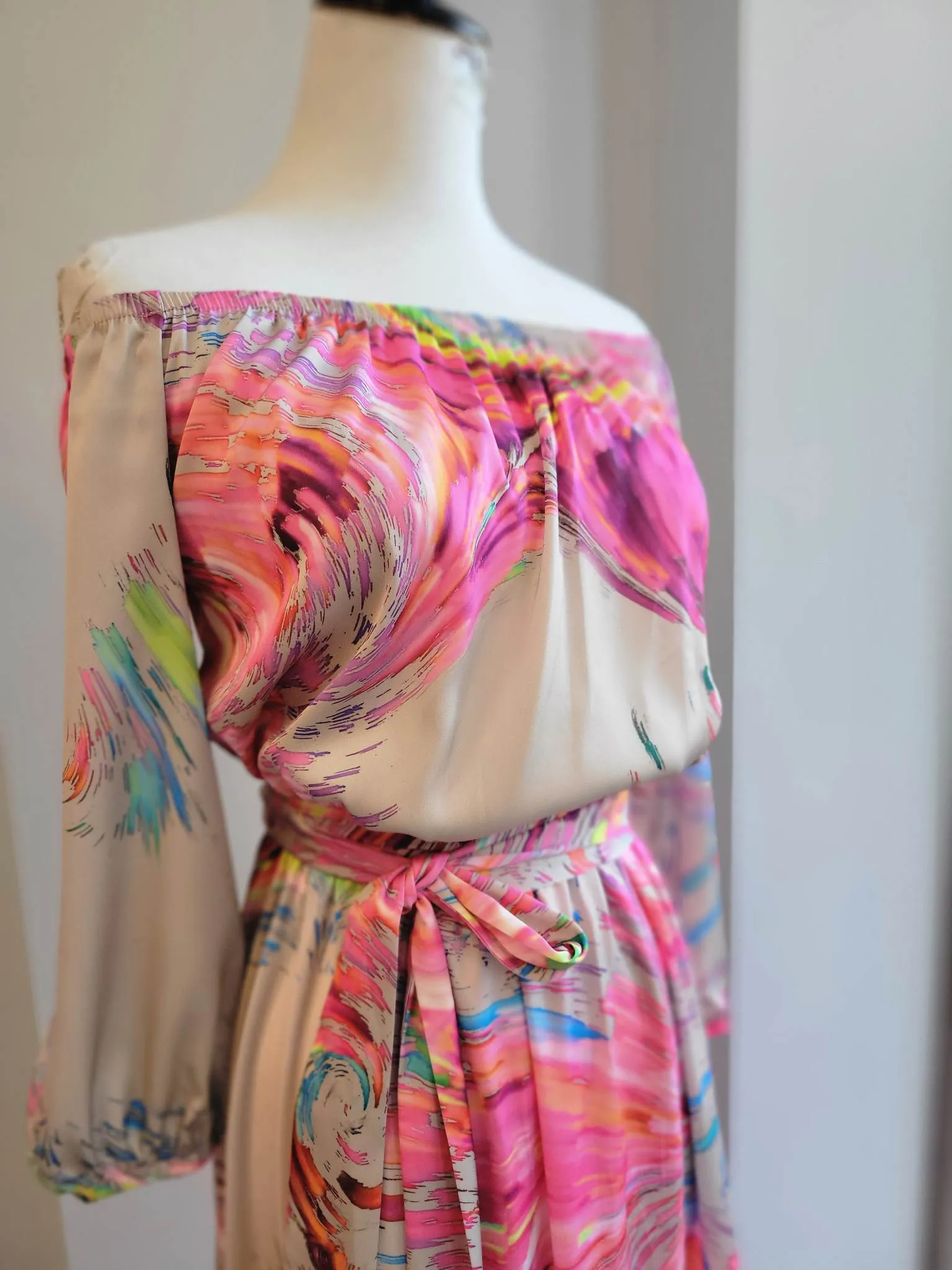 PINK MULTI MAXI SUMMER DRESS