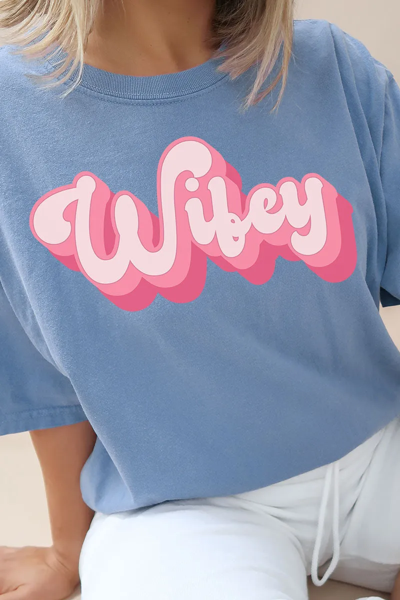 Pink Retro Wifey Comfort Colors Adult Ring-Spun Cotton Tee