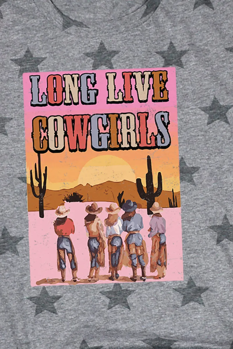 Pink Sunset Long Live Cowgirls Unisex Five Star Tee