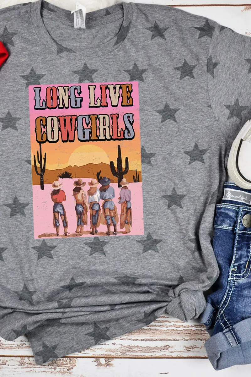 Pink Sunset Long Live Cowgirls Unisex Five Star Tee