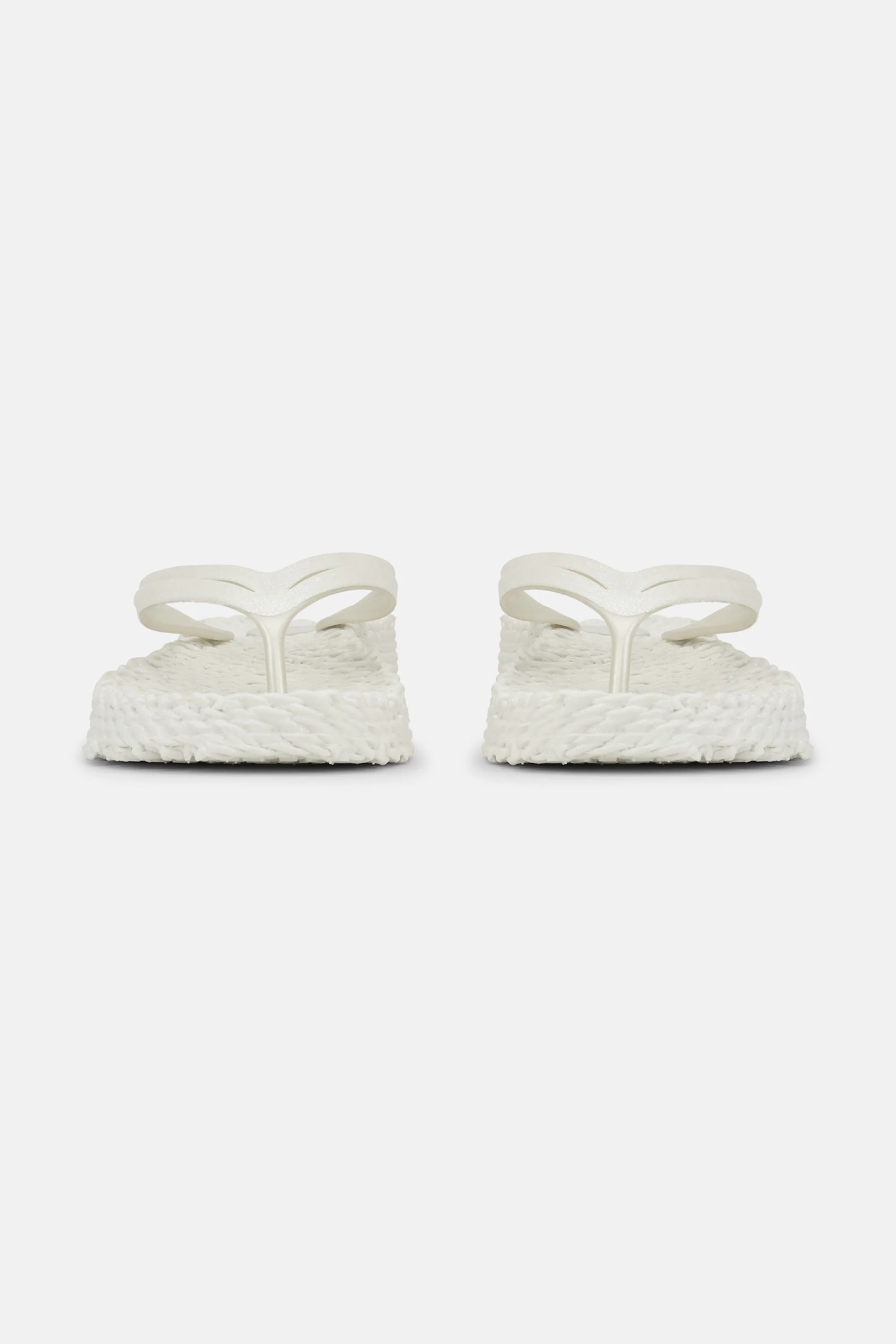 Platform Flip-flops Glitter - Creme