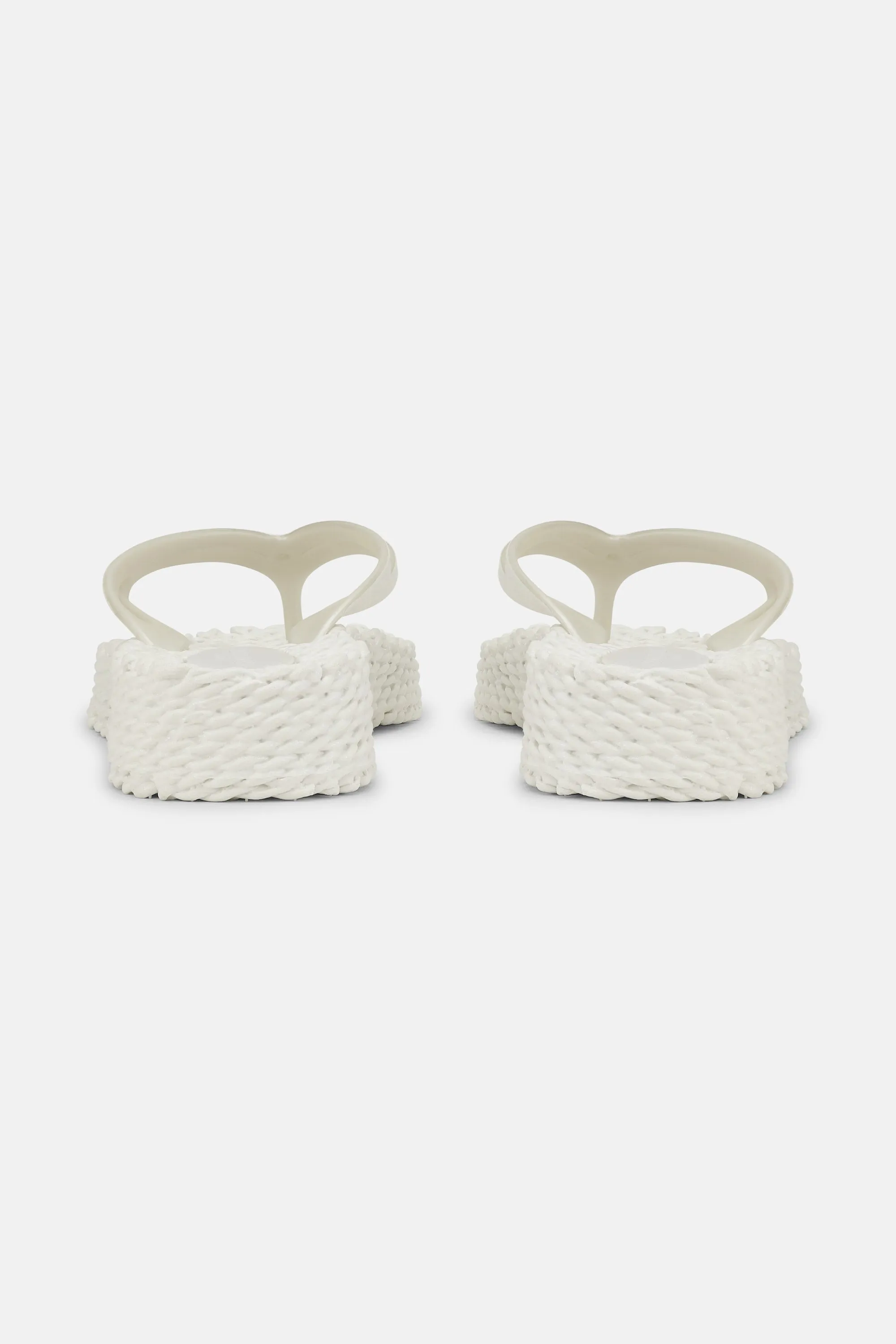 Platform Flip-flops Glitter - Creme