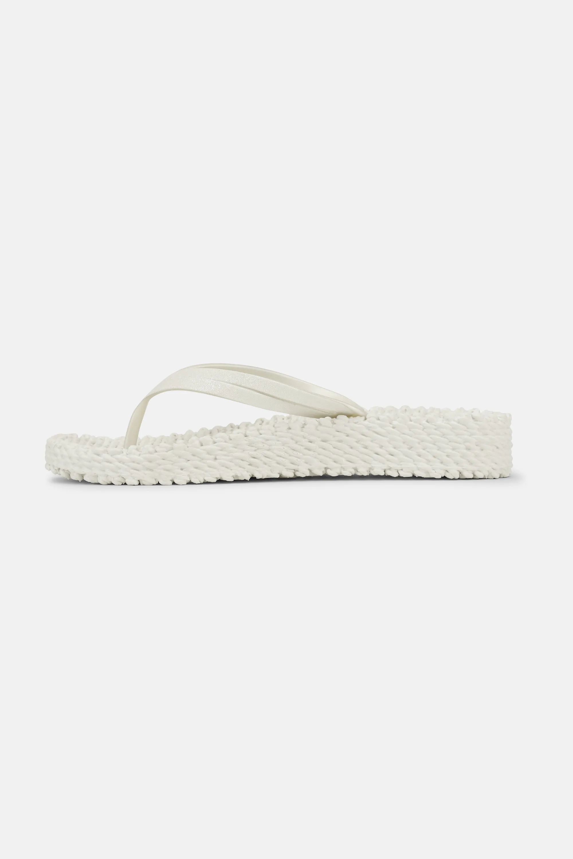 Platform Flip-flops Glitter - Creme