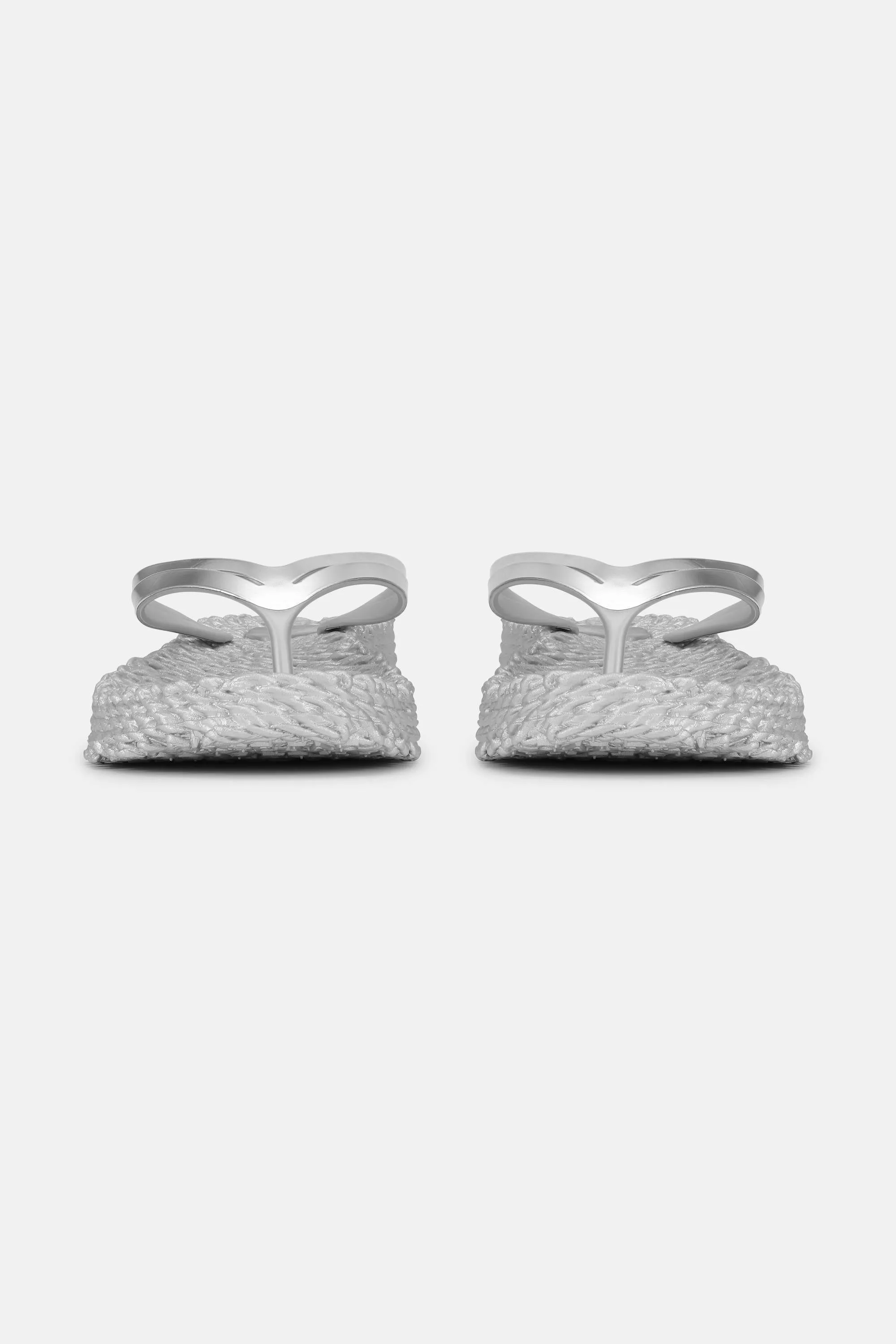 Platform Flip-flops Metallic - Silver