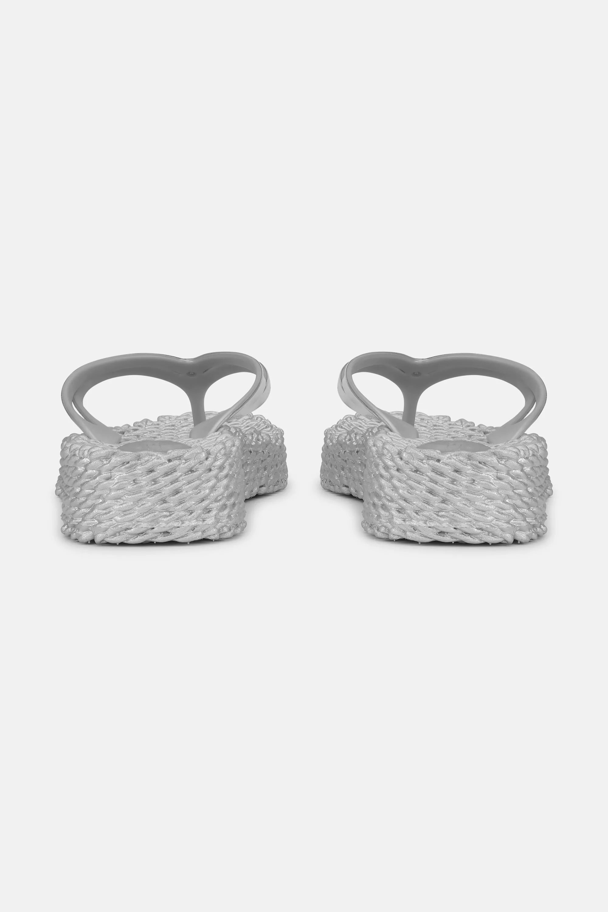 Platform Flip-flops Metallic - Silver