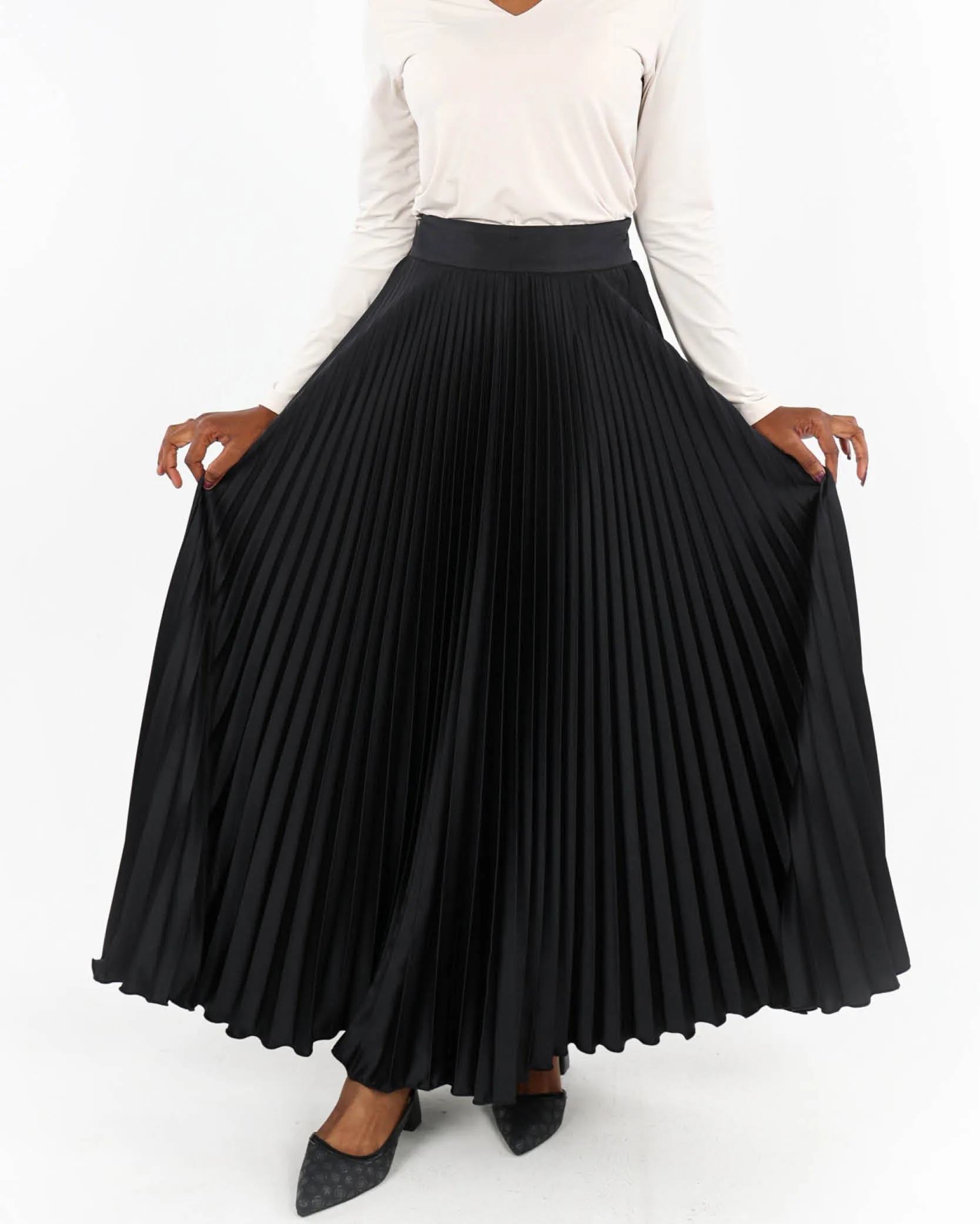 Pleated Maxi Skirt