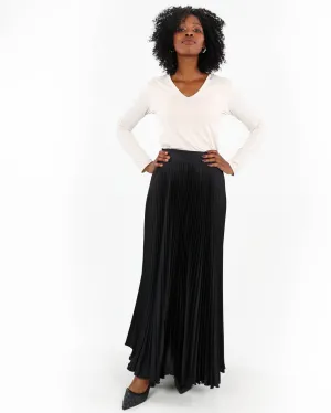 Pleated Maxi Skirt