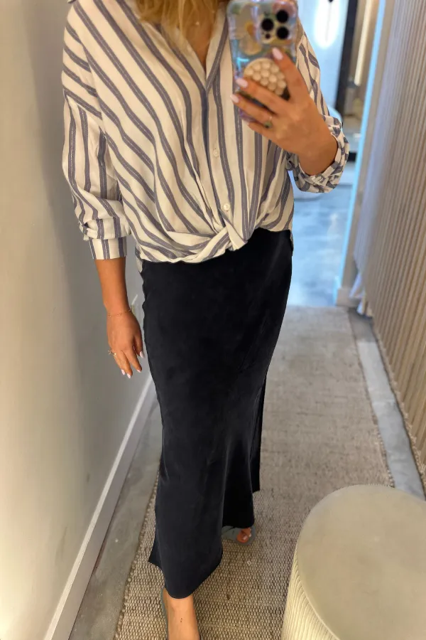Point Brushed Straight Skirt