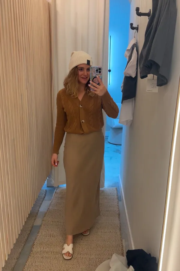 Point Brushed Straight Skirt