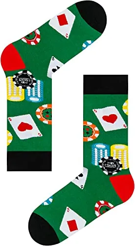 Poker Socks, Playing Cards Socks, Card Player, Gambler socks, Perfect Gambling Vegas Gift, Casino Gifts for Him, Ideal for Poker Players, Casino Lovers Gifts